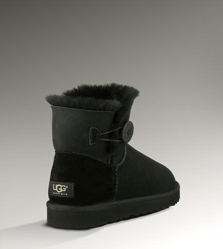 Ugg Outlet Bailey Button Mini Black Boots 280136