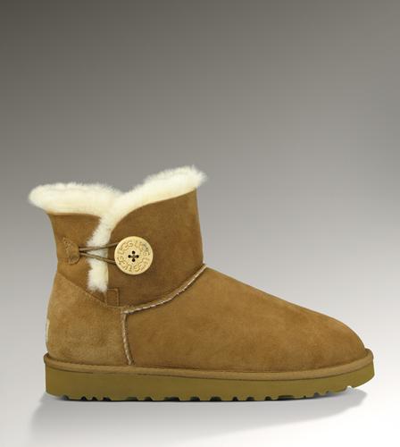 Ugg Outlet Bailey Button Mini Chestnut Boots 389056