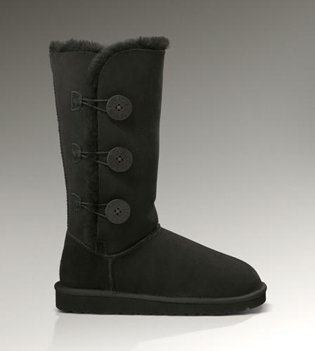 Ugg Outlet Bailey Button Triplet Black Boots 143875