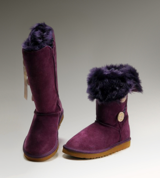 Ugg Outlet Bailey Button Triplet Purple Boots 034856